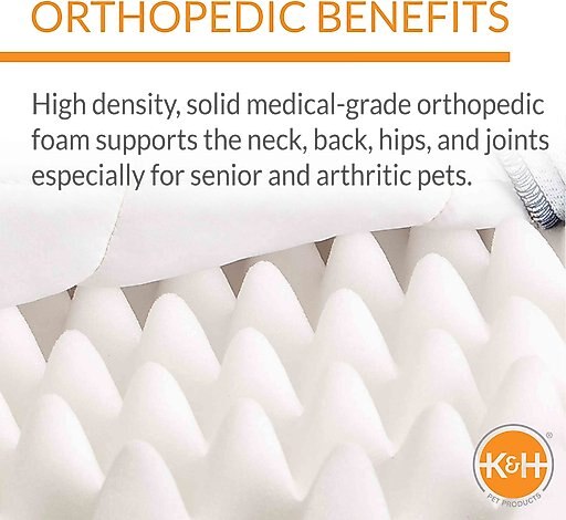 K&H Pet Products Superior Orthopedic Dog Bed, Mocha, Paw Bone Print, Medium 