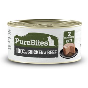 PureBites 100% Pure Chicken & Beef Paté Cat Food Toppings, 2.5-oz can