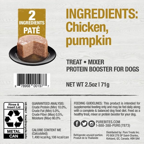 PureBites Dog Pates Chicken & Pumpkin Food Topping