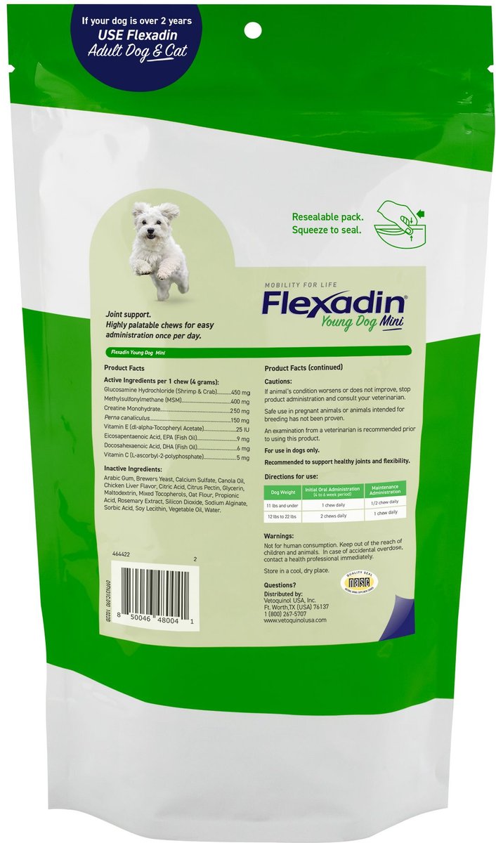 VETOQUINOL Flexadin Dog Supplement, 12.69-oz bag, 90 count - Chewy.com