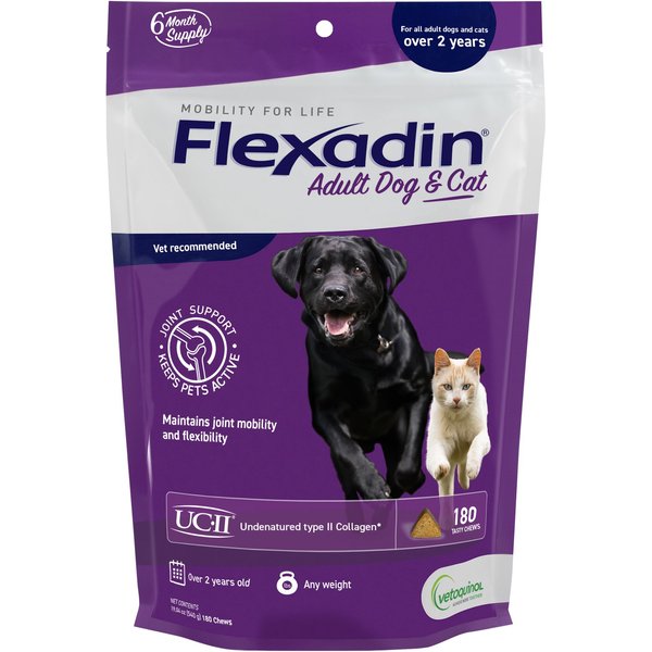 VETOQUINOL Flexadin with UCII Dog & Cat Supplement, 19.04oz bag, 180