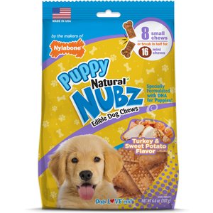 Nylabone Nubz Turkey & Sweet Potato Flavored Puppy Chew Treat, 8 count