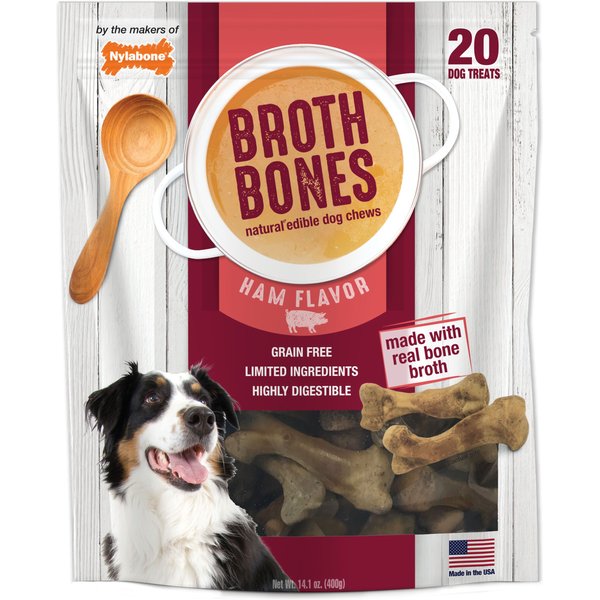 NYLABONE Broth Bones for Small Dogs, 20 count