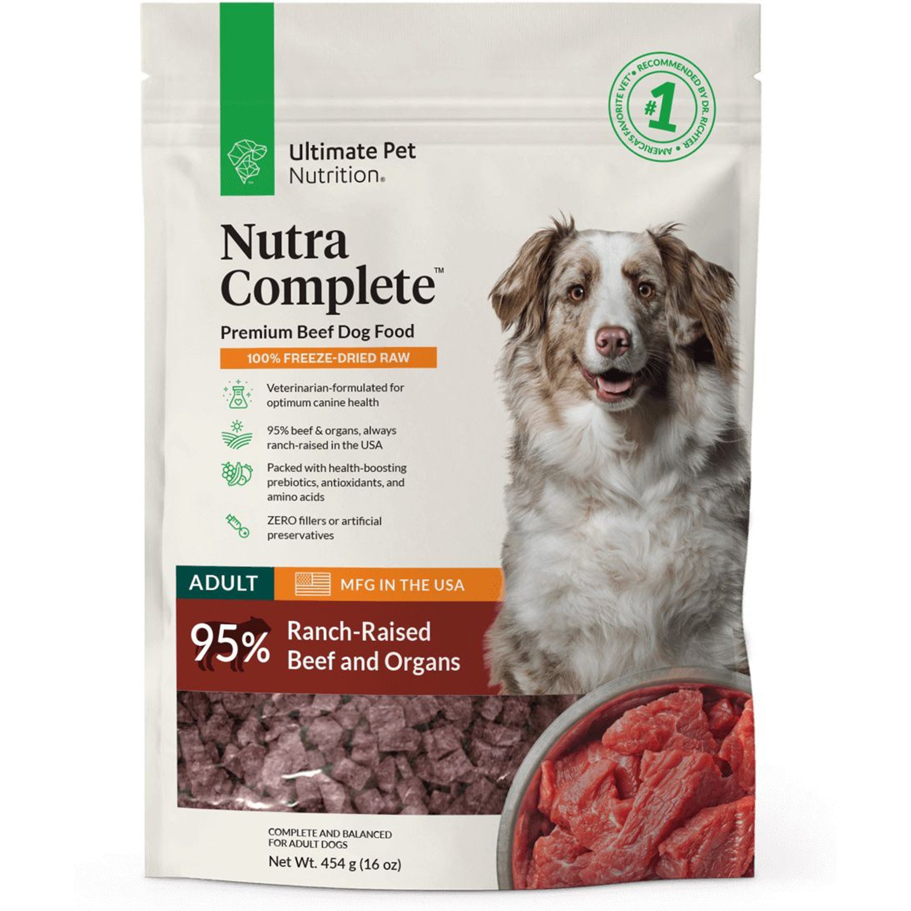 ULTIMATE PET NUTRITION Nutra Complete Premium Beef Freeze Dried