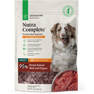 Ultimate Pet Nutrition Nutra Complete Premium Beef Freeze-Dried Raw Dog Food, 16-oz bag
