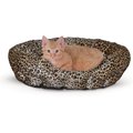 K&H Pet Products Self-Warming Nuzzle Nest Bolster Cat & Dog Bed, Leopard