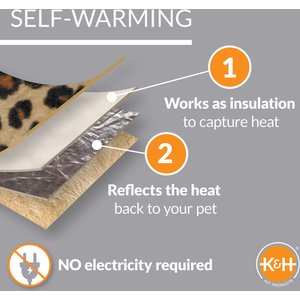 K&H Pet Products Self-Warming Nuzzle Nest Bolster Cat & Dog Bed, Leopard