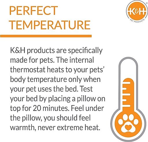 K&H Pet Products Thermo-Kitty Cuddle Up Indoor Heated Bolster Cat Bed, Mocha