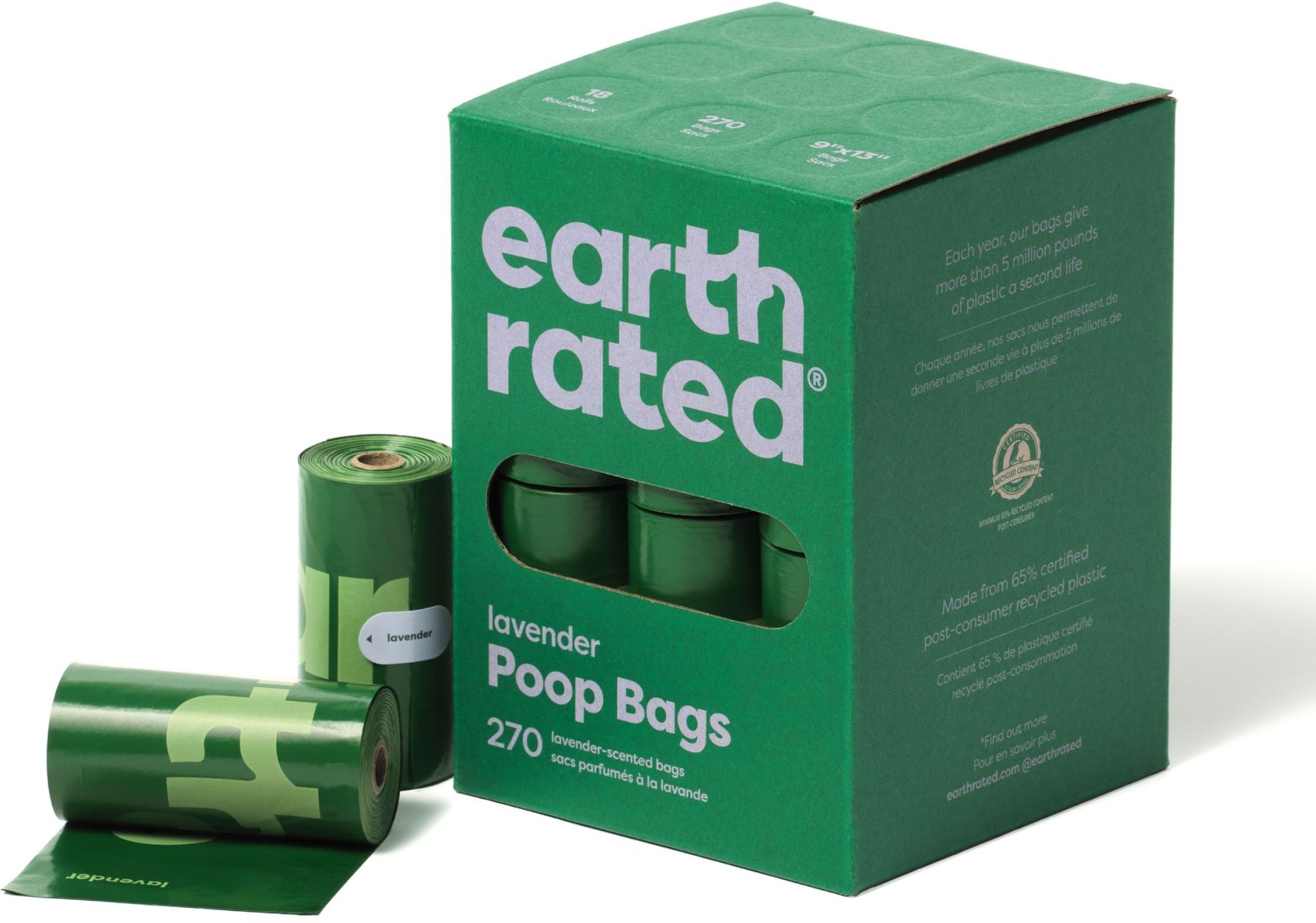 EARTH RATED Dog Poop Bags, Refill Rolls, Lavender Scented, 270 Count -  Chewy.com