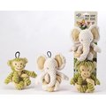 Petique Mini Hemp Twist Monkey & Elephant Plush Dog Toy, 2 count