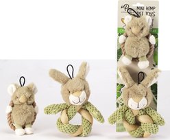 Petique Mini Hula Hemp Koala & Bunny Twist Plush Dog Toy, 2 count
