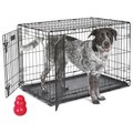 MidWest iCrate Fold & Carry Double Door Collapsible Wire Dog Crate, 36 inch + KONG Classic Dog Toy, Large