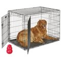 MidWest iCrate Fold & Carry Double Door Collapsible Wire Dog Crate, 42 inch + KONG Classic Dog Toy, Large