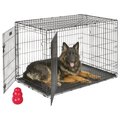 MidWest iCrate Fold & Carry Double Door Collapsible Wire Dog Crate, 48 inch + KONG Classic Dog Toy, X-Large