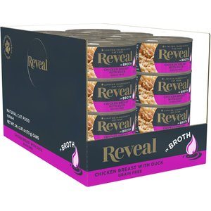 Reveal Natural Limited Ingredient Grain-Free Chicken Breast & Duck in Broth Wet Cat Food, 2.47-oz, case of 24