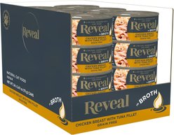 Reveal Natural Limited Ingredient Grain-Free Chicken & Tuna in Broth Wet Cat Food, 2.47-oz, case of 24