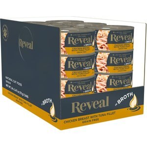 Reveal Natural Limited Ingredient Grain-Free Chicken & Tuna in Broth Wet Cat Food, 2.47-oz, case of 24