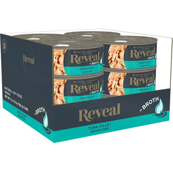 Reveal Natural Limited Ingredient Grain-Free Tuna Fillet in Broth Wet Kitten Food, 2.47-oz, case of 12