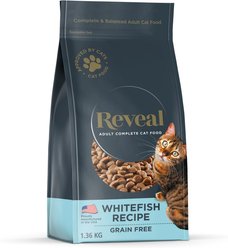Reveal Natural Complete & Balanced Grain-Free Whitefish Recipe Dry Cat Food, 3-lb bag