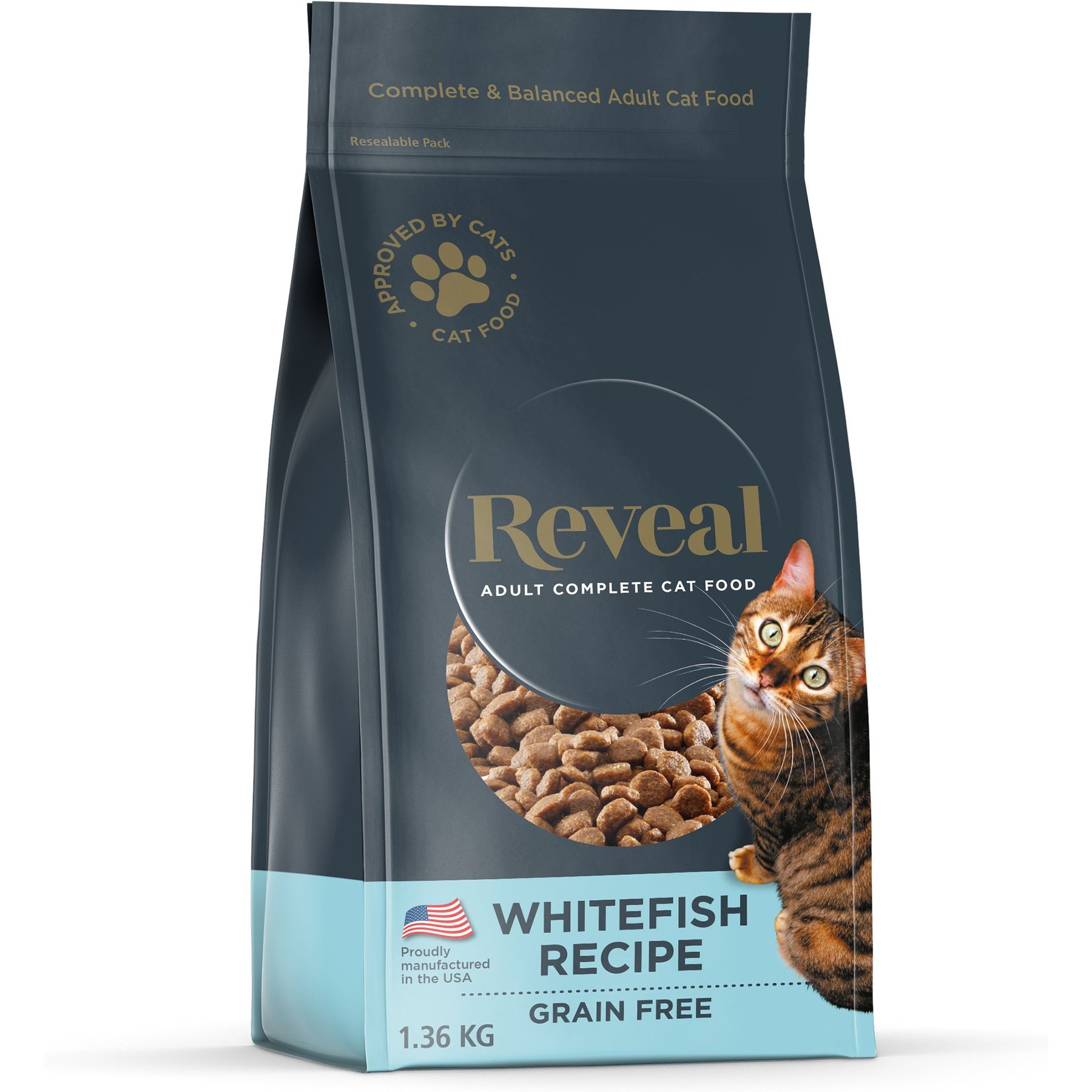 Reveal Natural Complete Balanced Grain Free Whitefish Recipe Dry Cat Food 3 lb bag