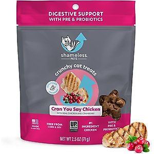 Shameless Pets Cran You Say Chicken Crunchy Cat Treat, 2.5-oz bag