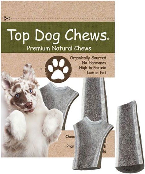 TOP DOG CHEWS Elk Antler Split Dog Treats, Medium, case of 2