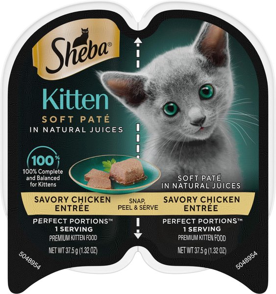Gelukkig is dat Schatting overzien SHEBA Perfect Portions Kitten Chicken Pate Wet Cat Food, 2.65-oz can, 24  count - Chewy.com