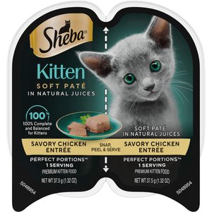 Sheba Perfect Portions Kitten Chicken Soft Pate Wet Cat Food, 2.65-oz can, 24 count