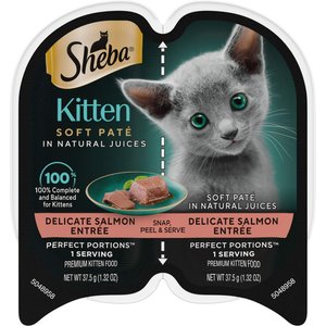Sheba Perfect Portions Kitten Salmon Soft Pate Wet Cat Food, 2.65-oz, 24 count
