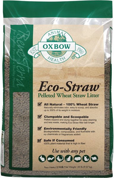 Oxbow Bene Terra Eco-Straw Pelleted Wheat Straw Small Animal Litter, 40-lb slide 1 of 2