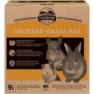Oxbow Orchard Grass Hay Small Animal Food, 9-lb bag, bundle of 2