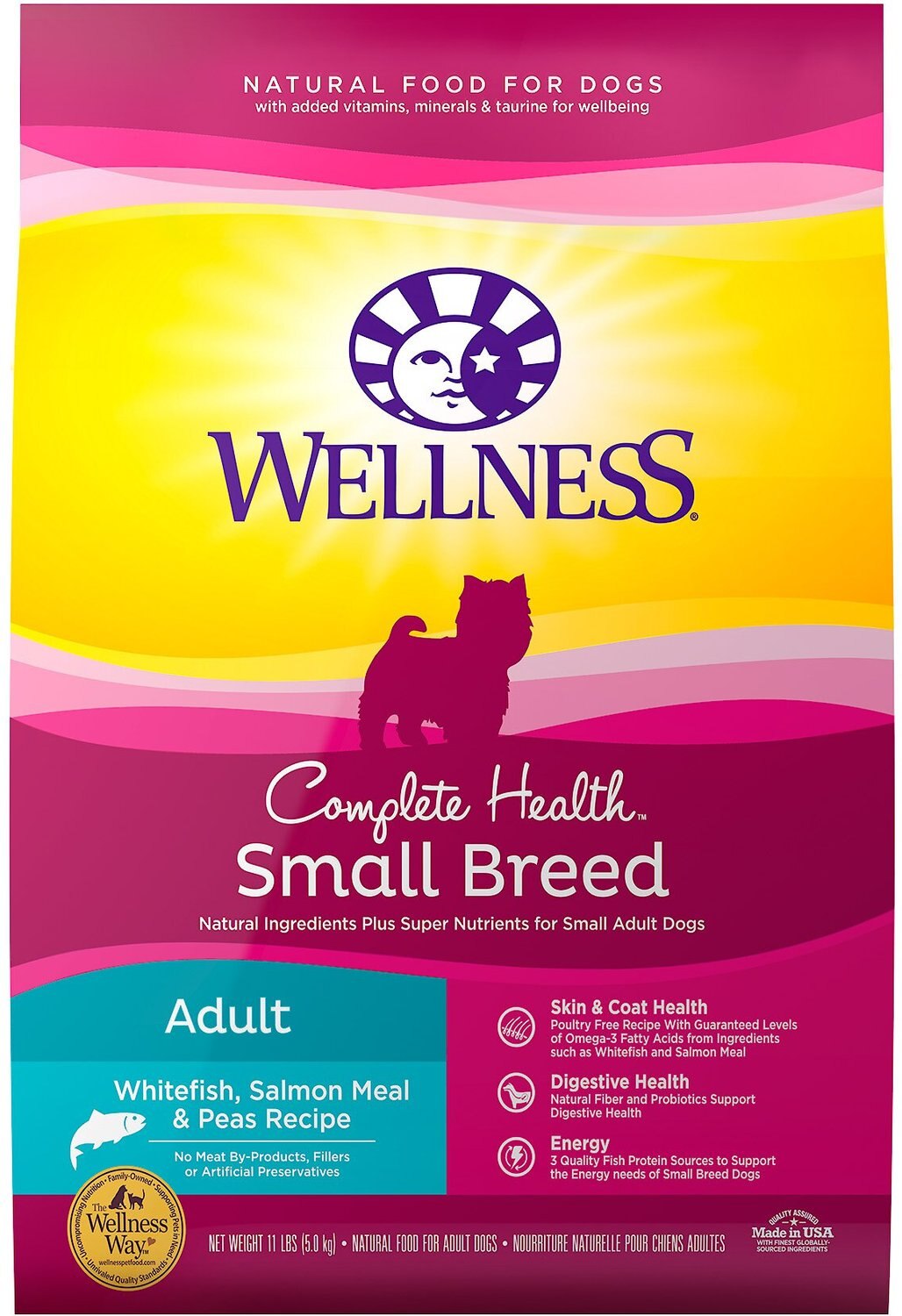 WELLNESS Small Breed Complete Health Adult Whitefish, Salmon Meal ...