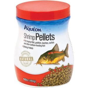 Aqueon Shrimp Pellets Fish Food, 6.5-oz jar, bundle of 2