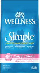 Wellness Simple Limited Ingredient Diet Grain-Free Small Breed Salmon & Potato Formula Dry Dog Food, 10.5-lb bag