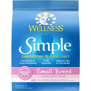 Wellness Simple Limited Ingredient Diet Grain-Free Small Breed Salmon & Potato Formula Dry Dog Food, 10.5-lb bag