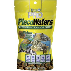 Tetra PRO PlecoWafers Complete Diet for Algae Eaters Fish Food, 5.29-oz bag, bundle of 2