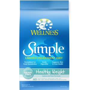 Wellness Simple Limited Ingredient Diet Grain-Free Healthy Weight Salmon & Peas Formula Dry Dog Food, 24-lb bag