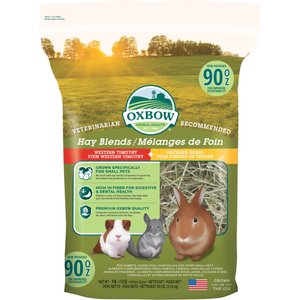Oxbow Western Timothy & Orchard Hay Small Animal Food, 90-oz bag, bundle of 2