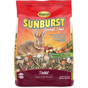 Higgins Sunburst Gourmet Blend Rabbit Food, 3-lb bag, bundle of 2