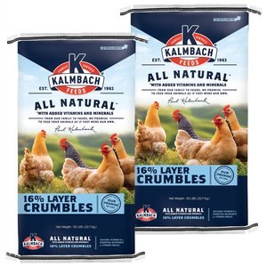 Kalmbach Feeds All Natural 16% Protein Layer Crumbles Chicken Feed, 50-lb bag, bundle of 2