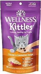 Wellness Kittles Natural Grain-Free Chicken & Cranberries Crunchy Cat Treats, 2-oz bag