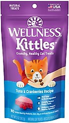 Wellness Kittles Natural Grain-Free Tuna & Cranberries Crunchy Cat Treats, 2-oz bag