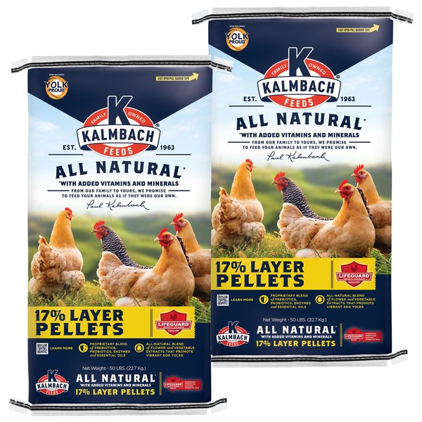 Kalmbach Feeds All Natural 17% Protein Layer Pellets Chicken Feed, 100-lb slide 1 of 5