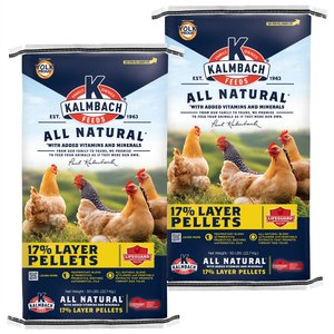 Kalmbach Feeds All Natural 17% Protein Layer Pellets Chicken Feed, 50-lb bag, bundle of 2