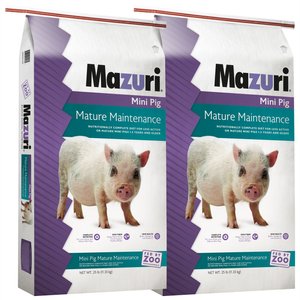Mazuri Mini Pig Mature Maintenance Feed, 25-lb bag, bundle of 2