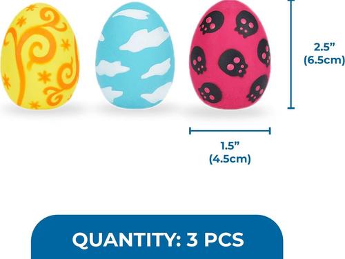 Show full view: SunGrow Soft Rubber Bouncy Egg Ball Dog Squeaky Chew Toys for Interactive Fetch Play, 3 count slide 6 of 7