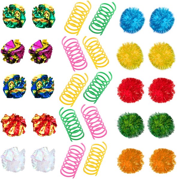 SUNGROW Colorful Bouncy Springs, Pom Pom Balls & Interactive Sprinkle ...