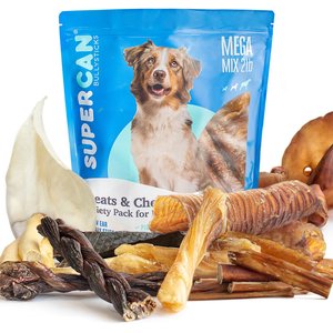 SuperCan Bully Sticks Mega Mix Dog Treats, 2-lb bag