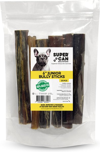 SuperCan Bully Sticks Junior Thin Bully Sticks Dog Treats, 25 count slide 1 of 3