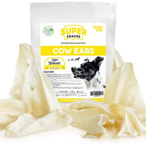 SuperCan Bully Sticks Cow Ears Dog Treats, 15 count
